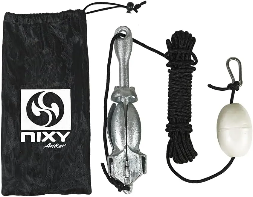NIXY Paddleboard & Kayak Anchor, 3.5 lbs - Folding Grapnel Anchor Kit with 40ft Rope and Buoy. Portable and Compact Anchor Kit Great for Kayaks, SUPs, Canoes, Jet Skis and Small Boats
