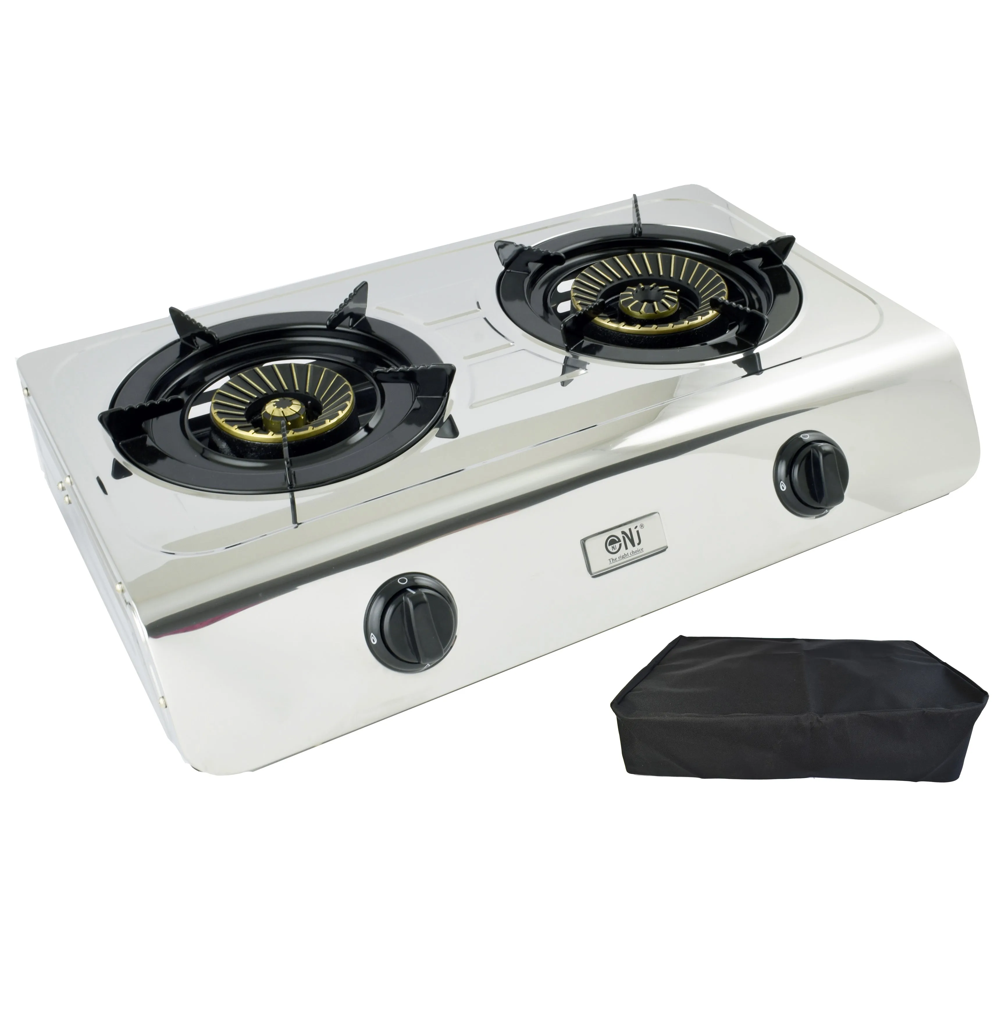 NJ-60 Portable Camping 2 burner Gas Stove Stainless Steel 60 cm Cooktop for Outdoor
