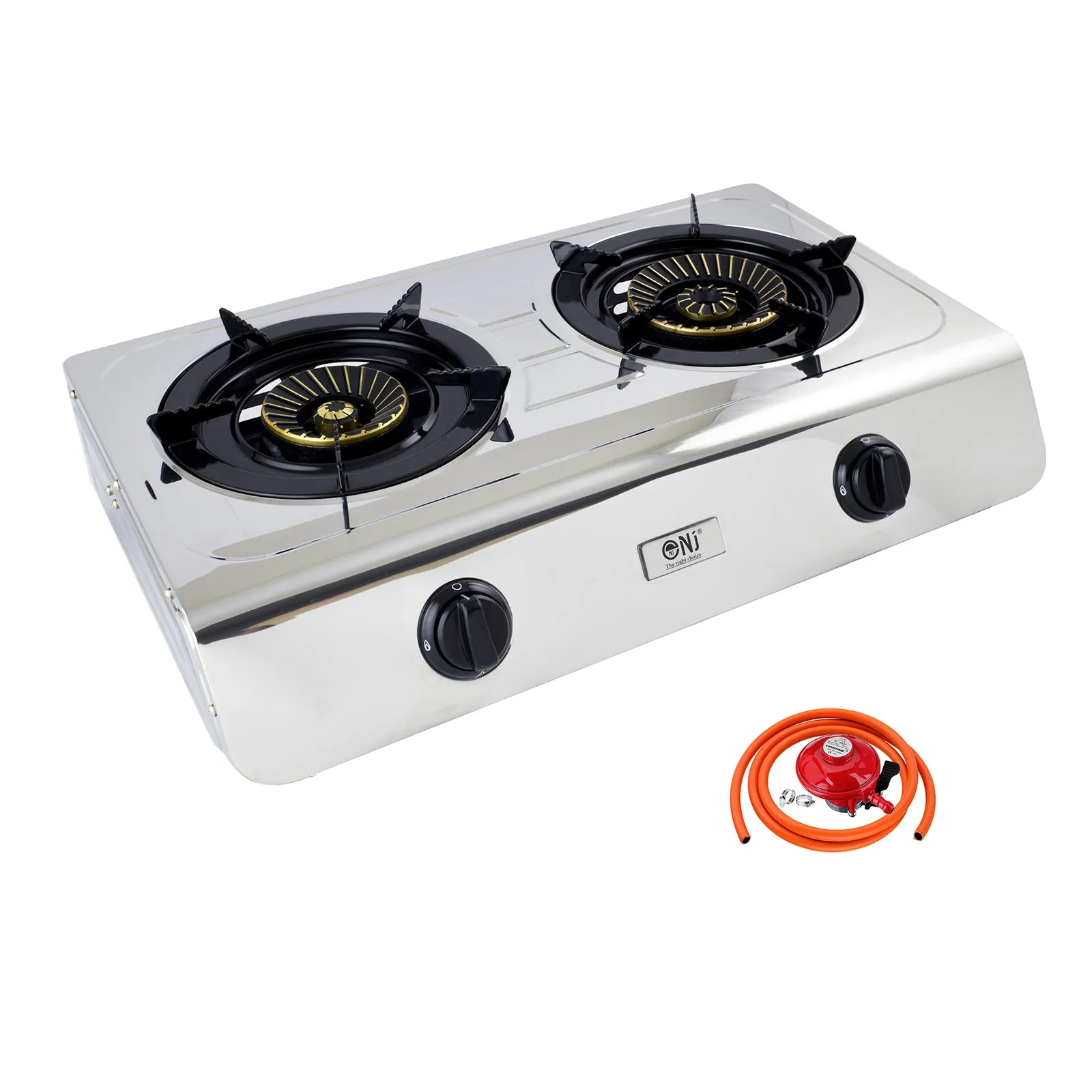 NJ-60 Portable Camping 2 burner Gas Stove Stainless Steel 60 cm Cooktop for Outdoor