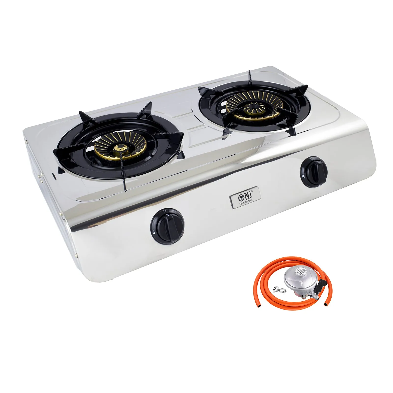 NJ-60 Portable Camping 2 burner Gas Stove Stainless Steel 60 cm Cooktop for Outdoor