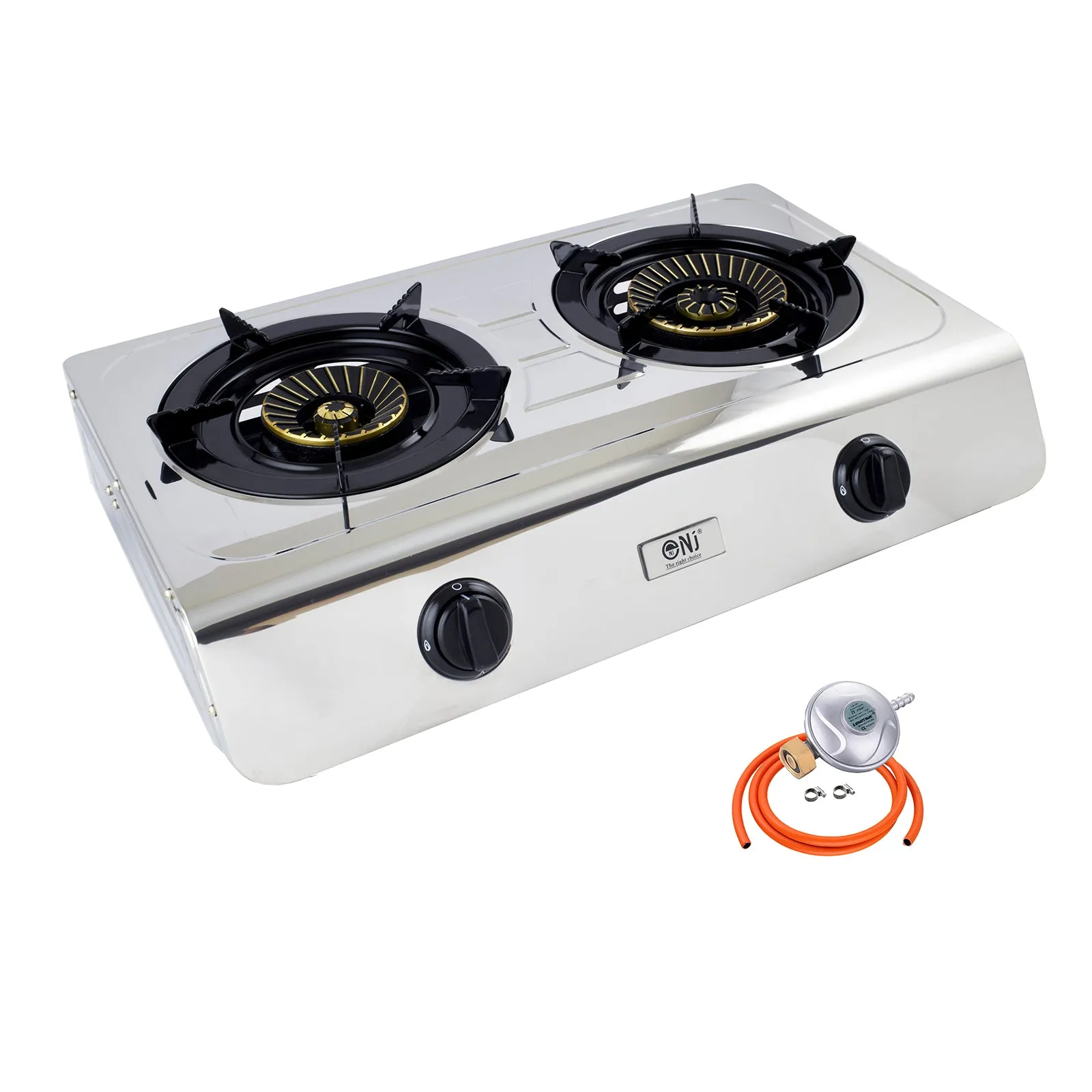NJ-60 Portable Camping 2 burner Gas Stove Stainless Steel 60 cm Cooktop for Outdoor