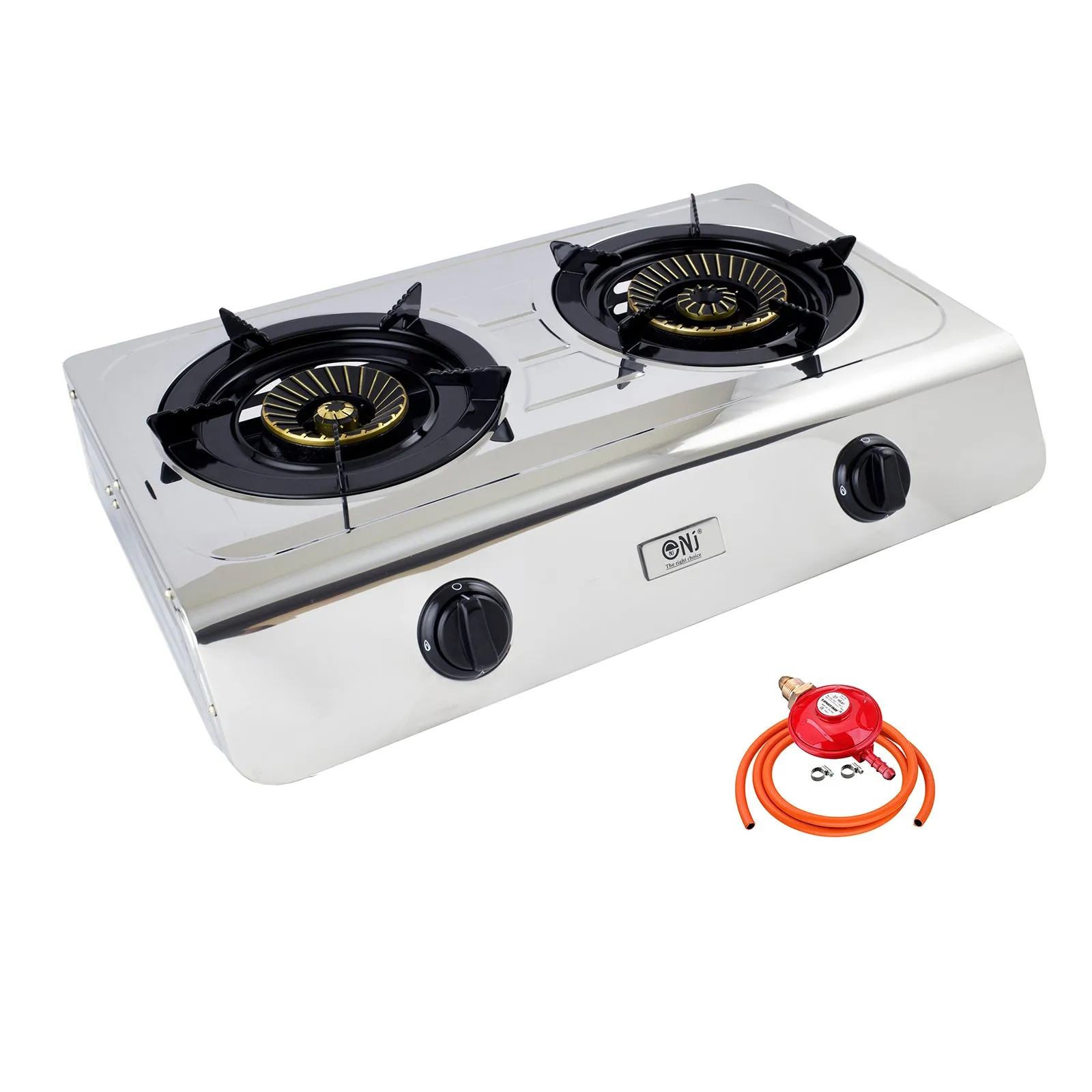 NJ-60 Portable Camping 2 burner Gas Stove Stainless Steel 60 cm Cooktop for Outdoor