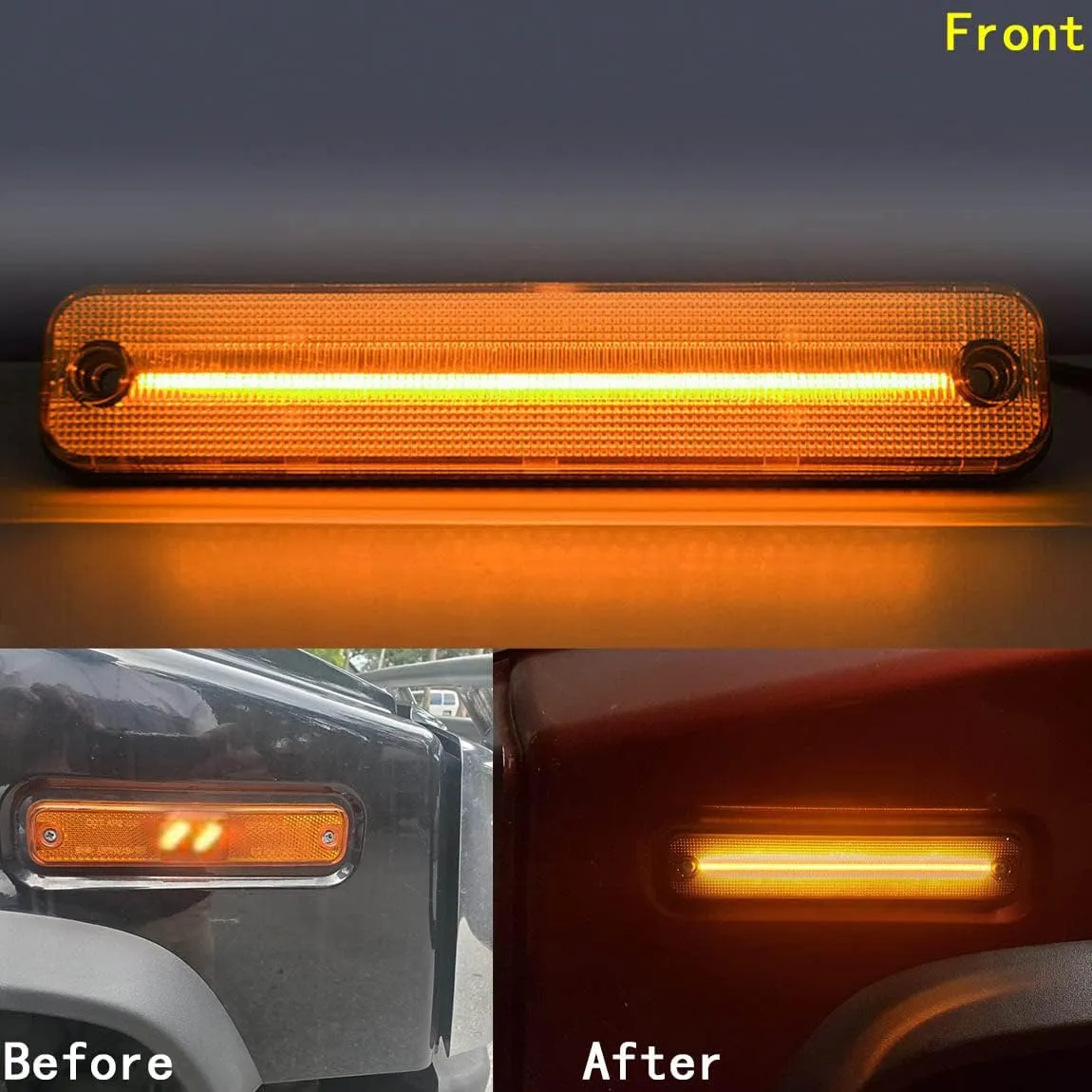 NJSBYL H2 LED Side Marker Light Kit For Hummer H2 2003 2004 2005 2006 2007 2008 2009 Smoked Lens Side Markers Lamps Left Passenger   Right Driver Side Lights Replace OEM No: 25952319 15114677