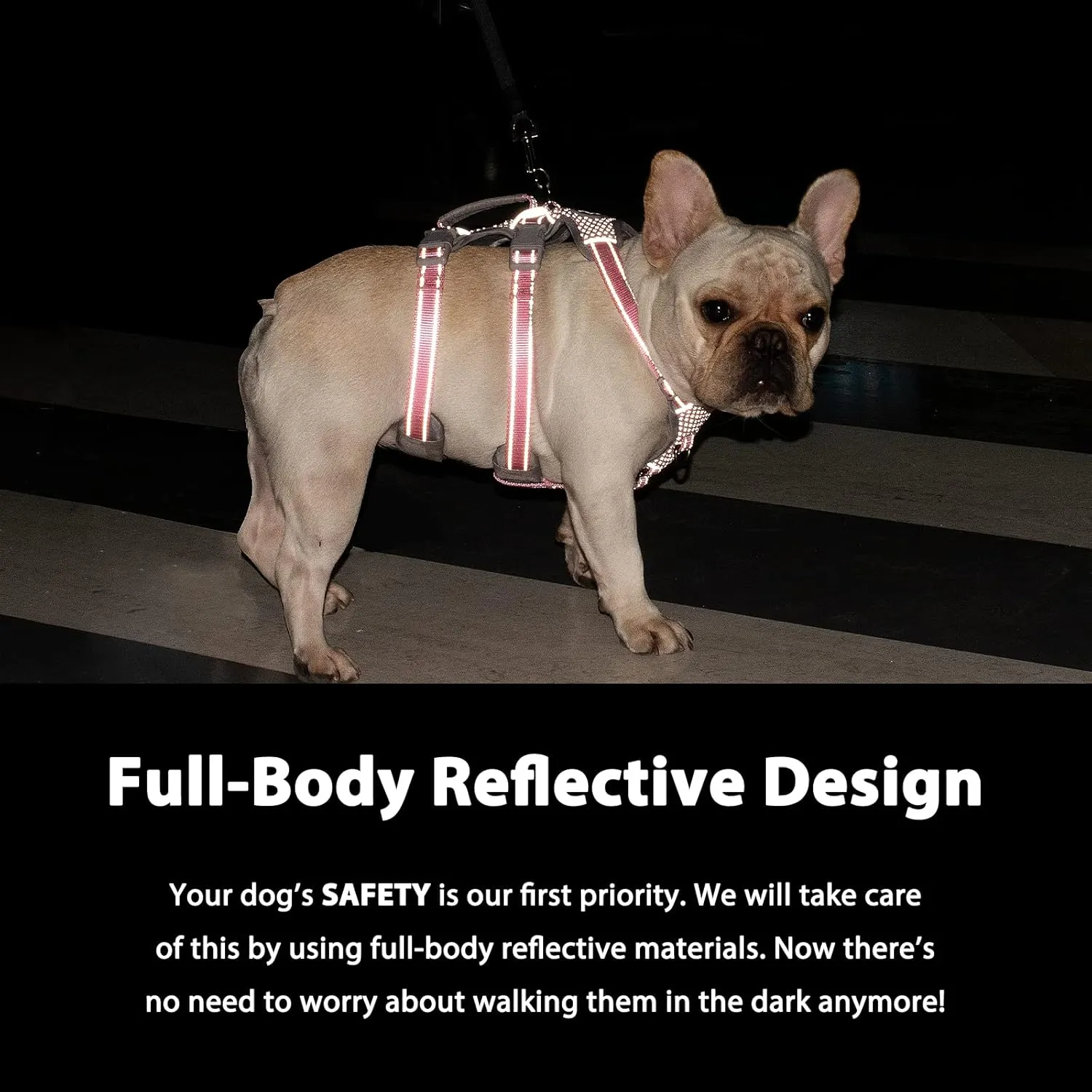 No Escape Dog Harness, Escape Proof Harness, Fully Reflective Harness with Padded Handle, Breathable,Durable, Adjustable Vest for Medium Dogs Walking, Training, and Running Gear (Orange,M)