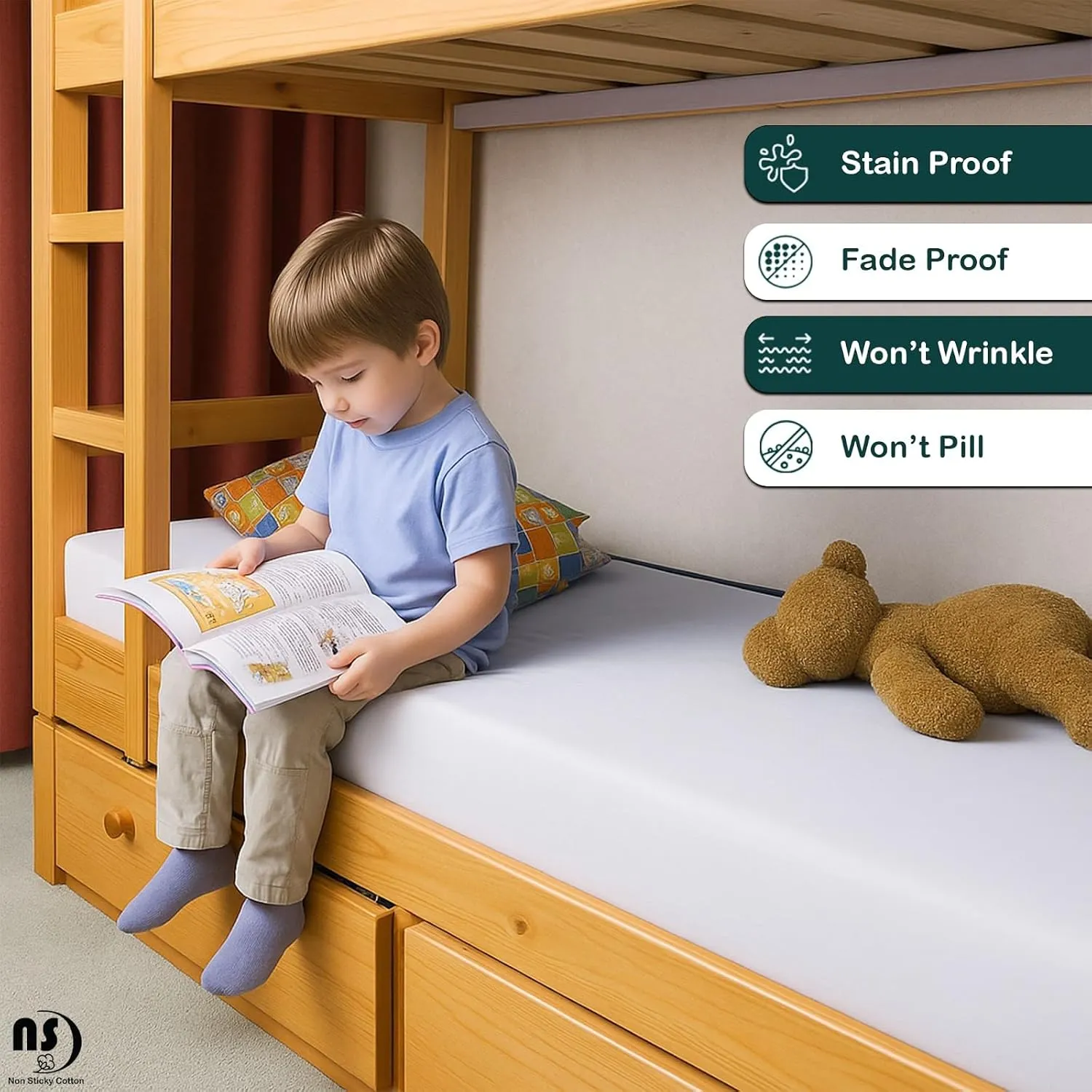 NON Sticky cotton Premium Fitted Cot Sheets, 4 Piece Egyptian Cotton Sheet Set, 8" Deep Pocket Fits Narrow Twin, RV Bunk, Guest Beds, Army Camping Cots, Trifold Mattress 30" X 75", White Solid