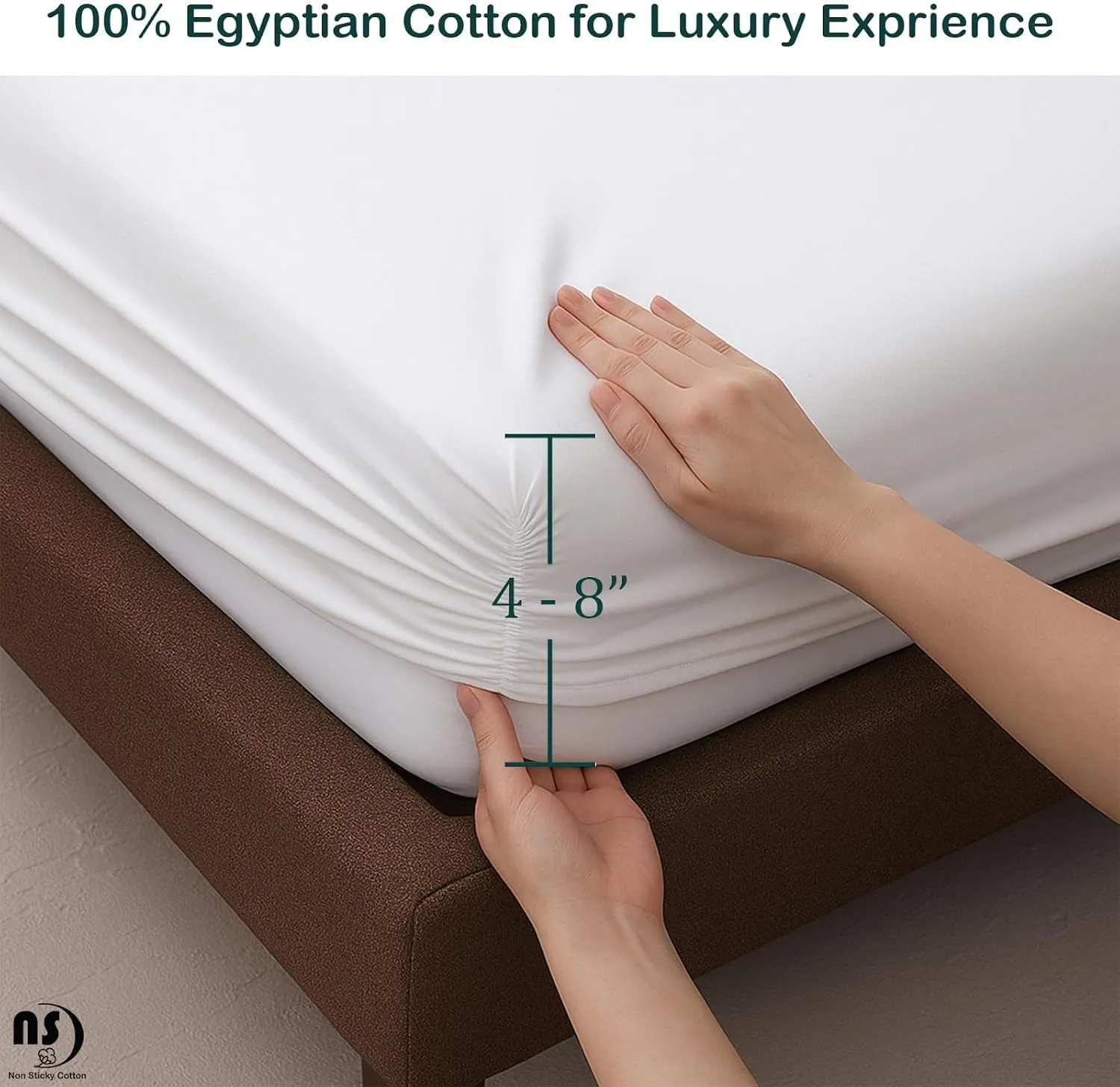 NON Sticky cotton Premium Fitted Cot Sheets, 4 Piece Egyptian Cotton Sheet Set, 8" Deep Pocket Fits Narrow Twin, RV Bunk, Guest Beds, Army Camping Cots, Trifold Mattress 30" X 75", White Solid