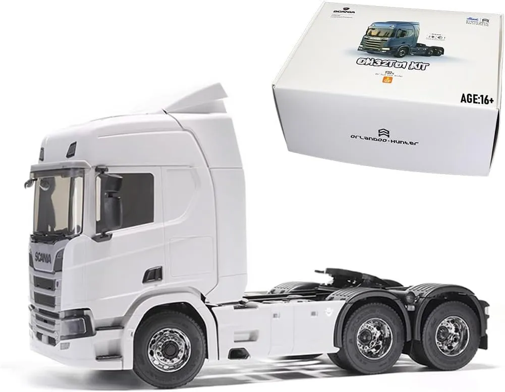 OH32T01 1/32 6x6 Rc Truck, 2.4G RTR RC Rock Crawler Off-Road Truck Hobby Model (RTR Kit Version/White)
