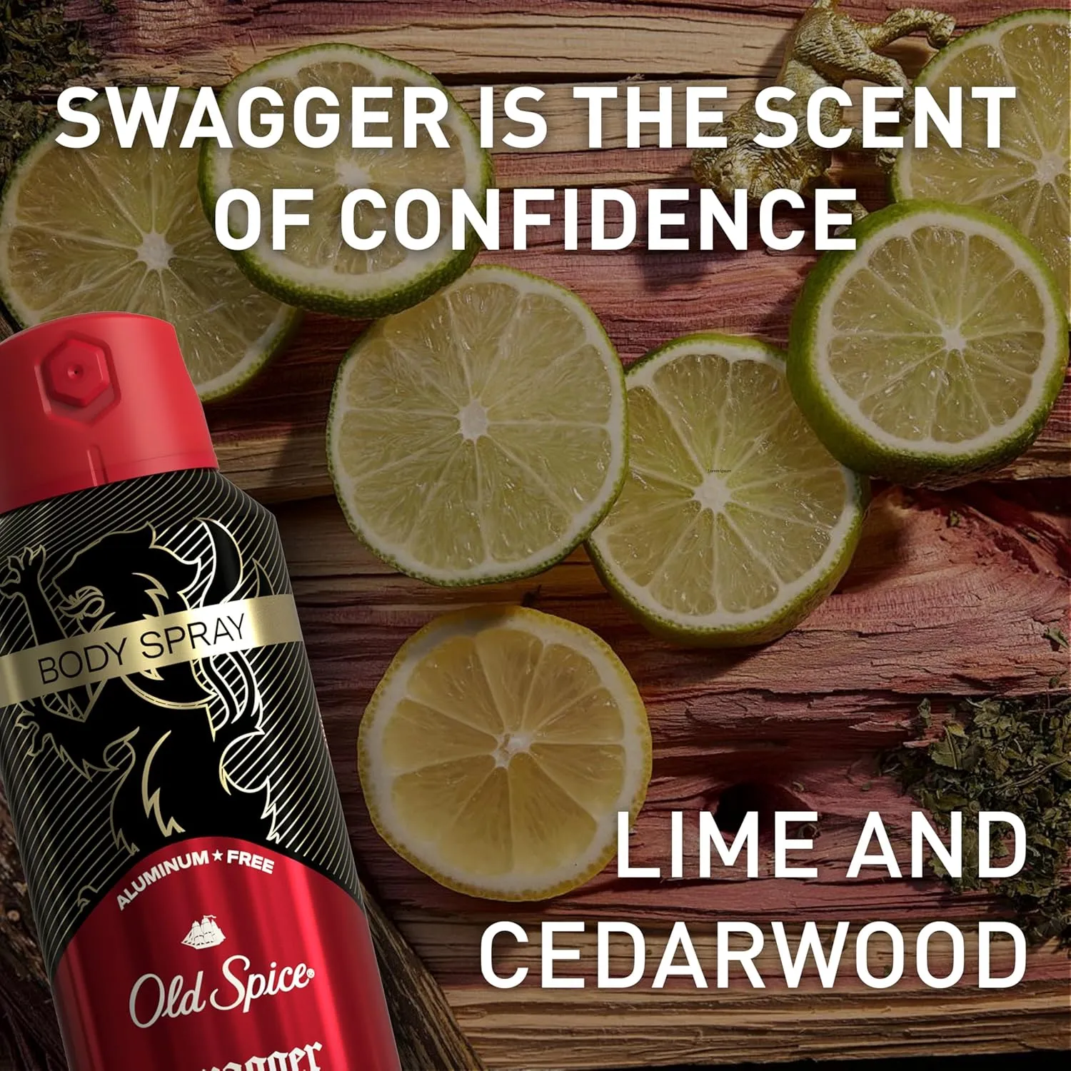 Old Spice Aluminum Free Body Spray for Men, 24/7 Odor Protection, 24/7 Lasting Fragnance & Freshness, Cologne Quality Scent, Swagger with Cedarwood Scent, 5.1 oz (Pack of 3)