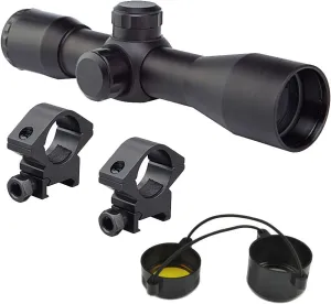 Optics Kit with Compact 4x32 Rifle Scope   Aluminum Ring Mounts Fits Ruger PC Carbine