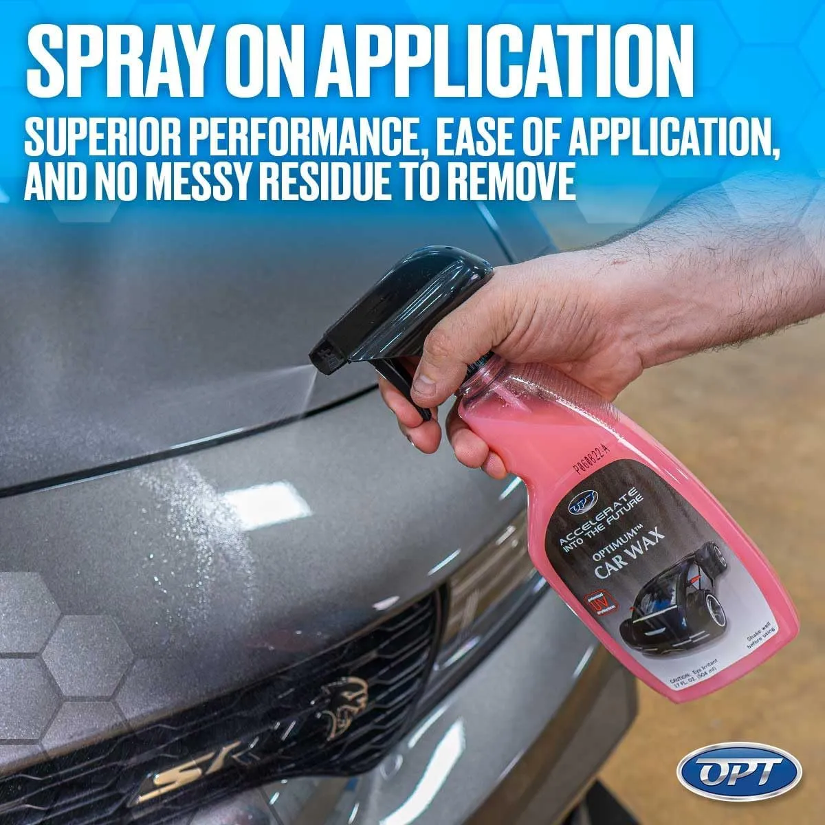 Optimum Car Wax - 17 Oz., Spray Wax for Cars, Trucks and RVs, Formulated with Polymers and UV Protection for All Exterior Surfaces, Up to 5 Months Protection