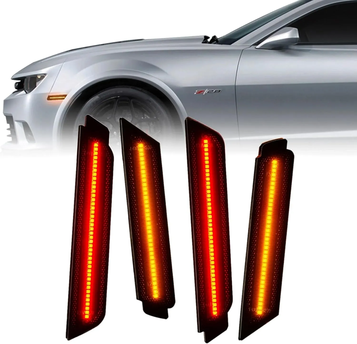 ORACLE Lighting 3101-020 Set of 2 Front and 2 Rear Tinted Lens LED Concept Sidemarkers Compatible with 2010 2015 Camaro - Easy Installation - Waterproof