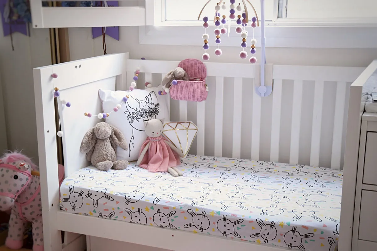 Organic Jersey Fitted Cot Sheets - Some Bunny Loves You
