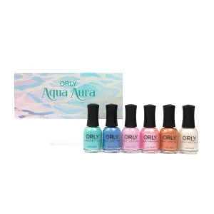 Orly Aqua Aura Nail Polish Collection | Fresh, Gentle Water-Inspired Hues | Long-Lasting, Full Coverage Formula with Gripper Cap | Vegan & Cruelty-Free (Set of 6)