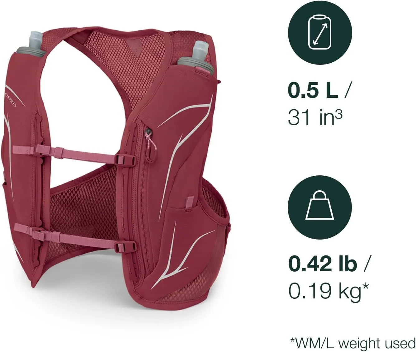 Osprey Dyna LT Women's Running Hydration Vest with Hydraulics Soft Flasks