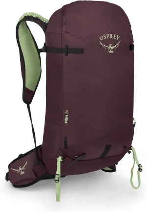 Osprey Firn 28L Ski and Snowboard Backpack, Elderberry Purple/Peppermint Green, Small/Medium