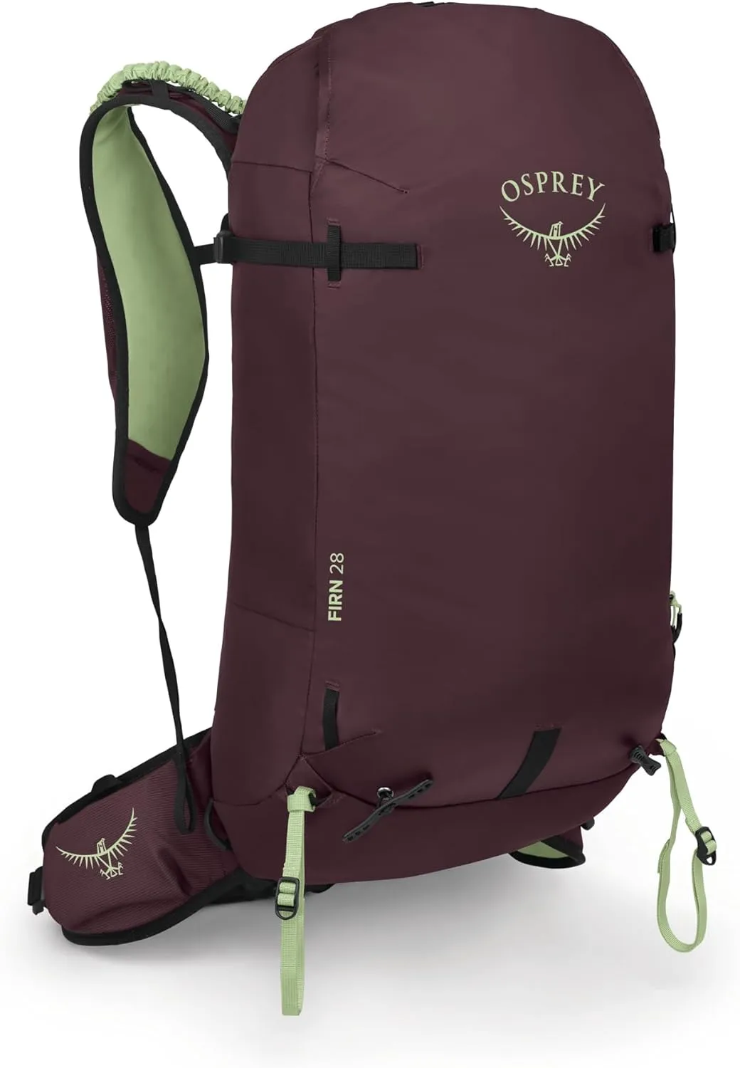 Osprey Firn 28L Ski and Snowboard Backpack, Elderberry Purple/Peppermint Green, Small/Medium