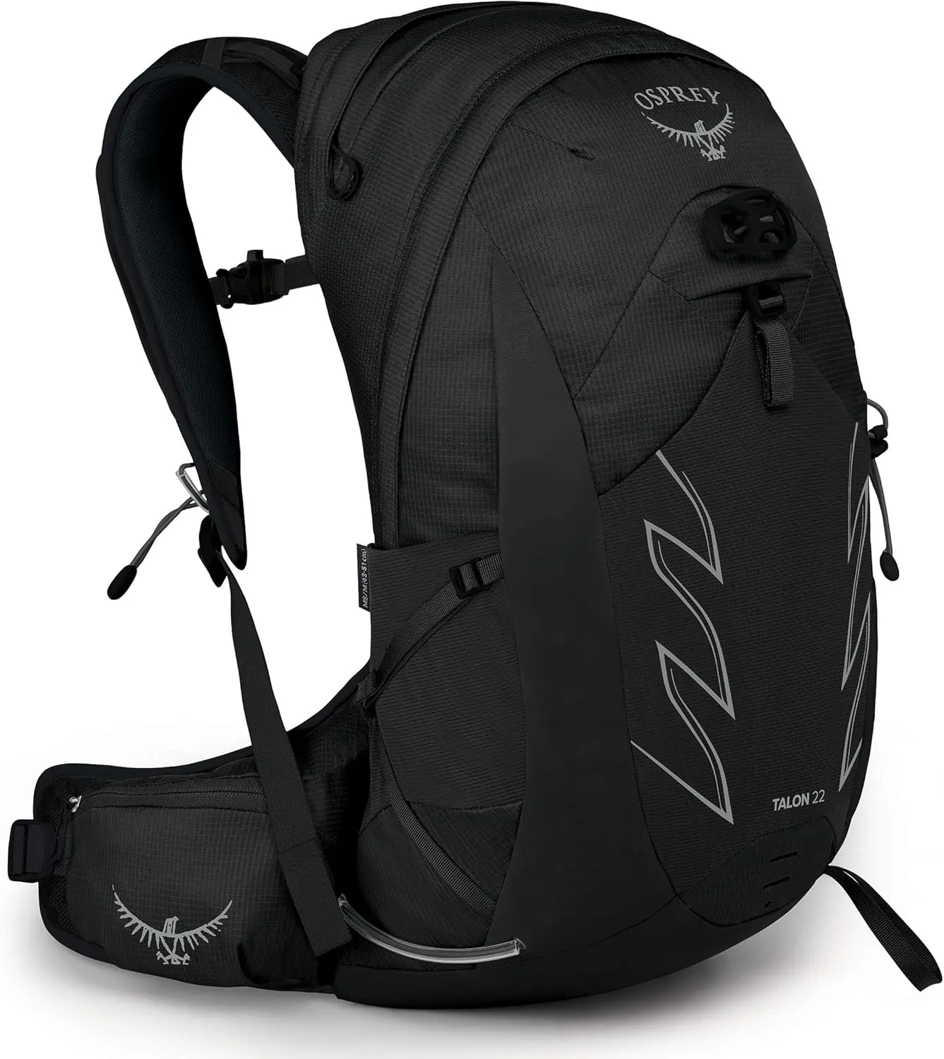 Osprey Talon 22L Men's Hiking Backpack with Hipbelt, Stealth Black, L/XL