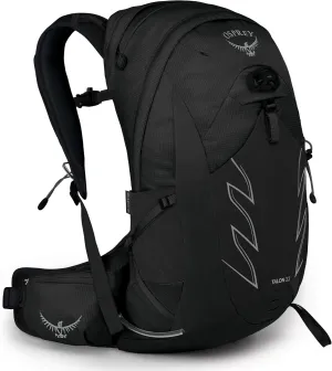 Osprey Talon 22L Men's Hiking Backpack with Hipbelt, Stealth Black, L/XL