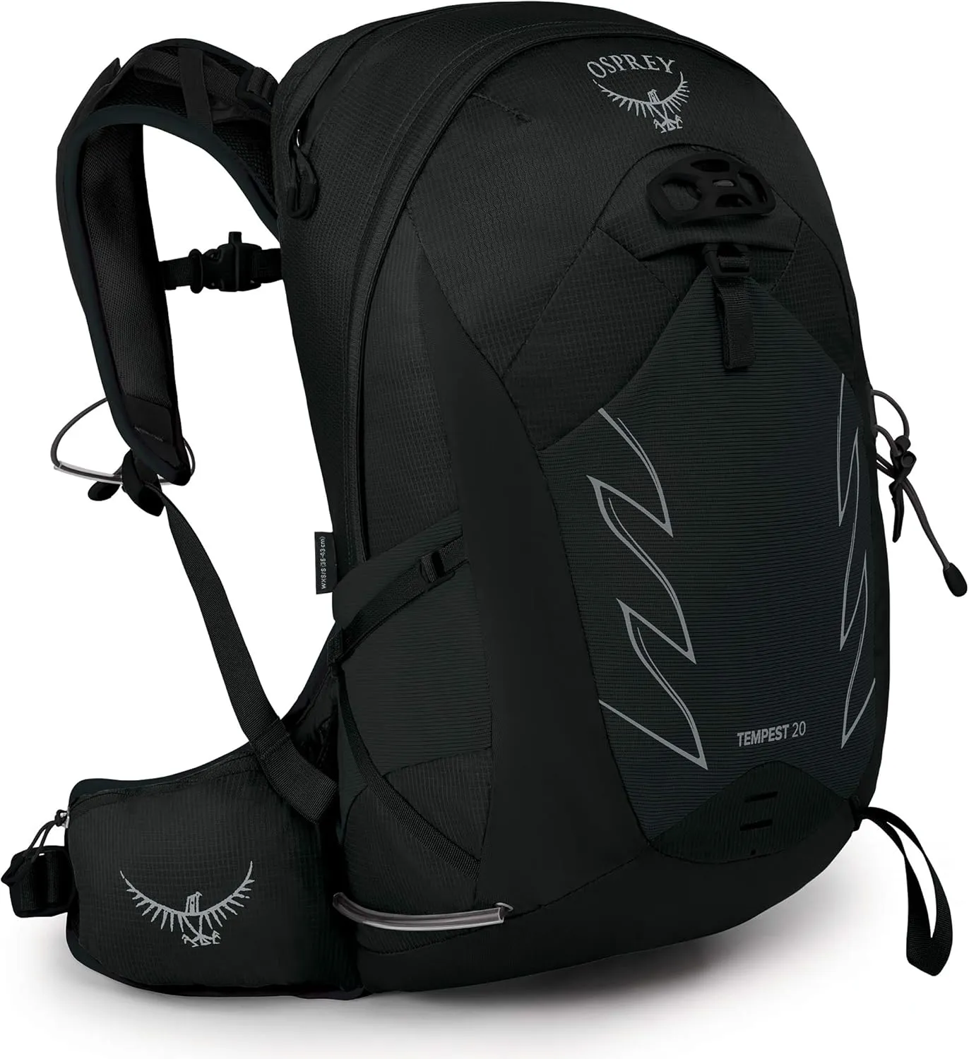 Osprey Tempest 20L Women's Hiking Backpack with Hipbelt, Stealth Black, WM/L