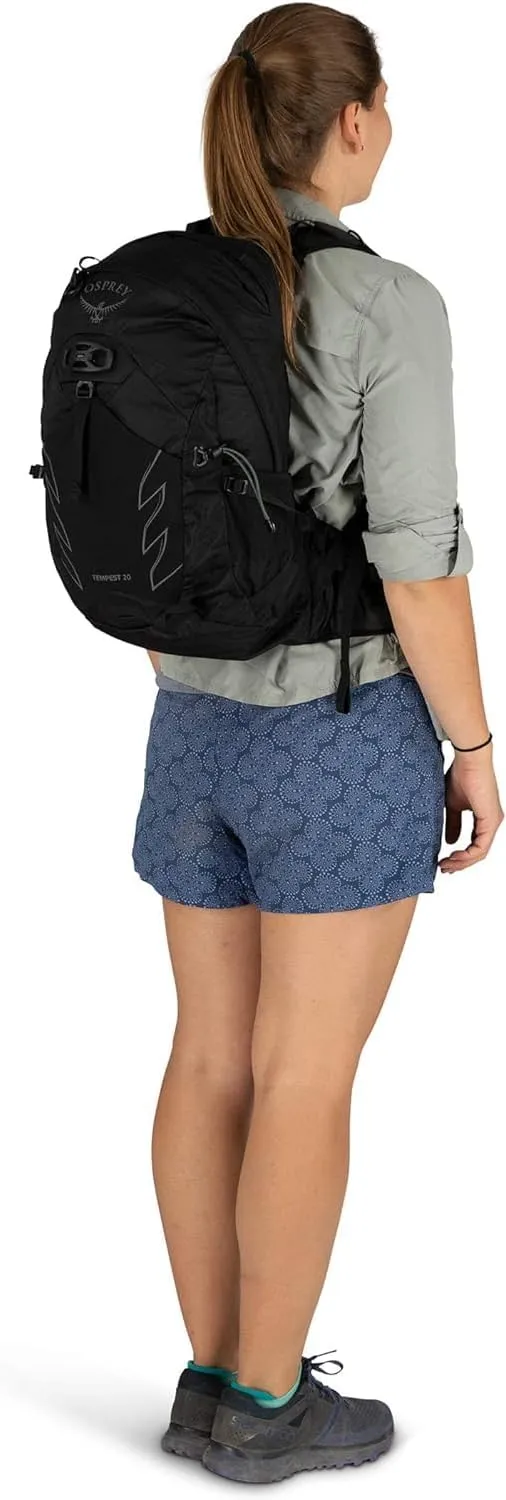 Osprey Tempest 20L Women's Hiking Backpack with Hipbelt, Stealth Black, WM/L