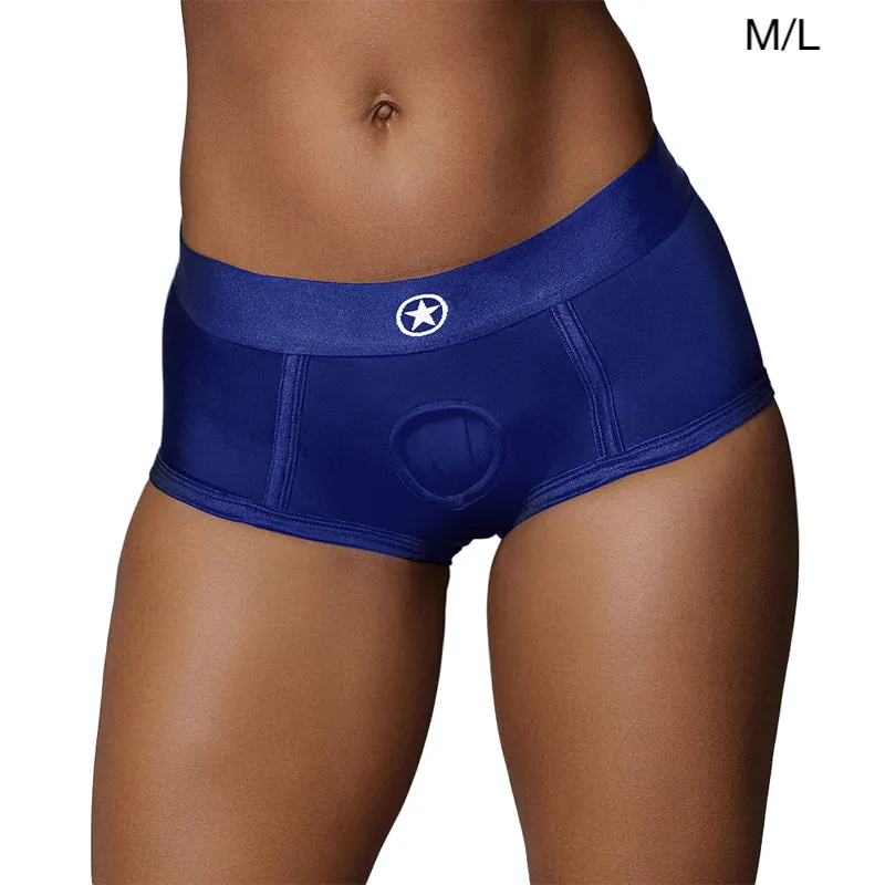 Ouch! Vibrating Strap on Brief Harness - Blue