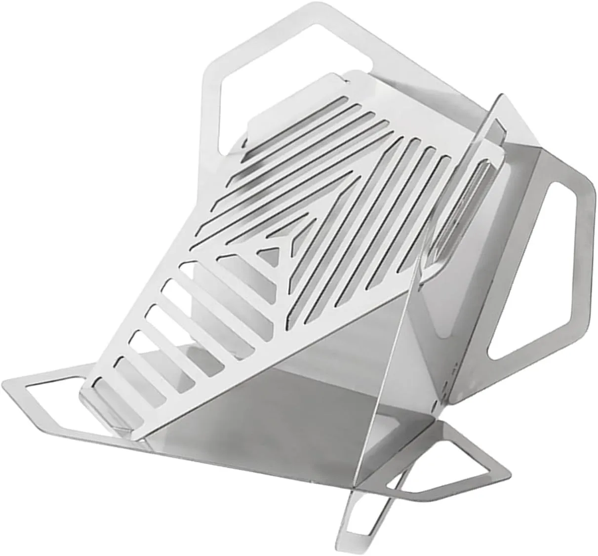 Outdoor Camping BBQ Grills Rack Portable Folding Card Type Stove Stainless Steels Charcoal Firewood Stove Easy To Assemble