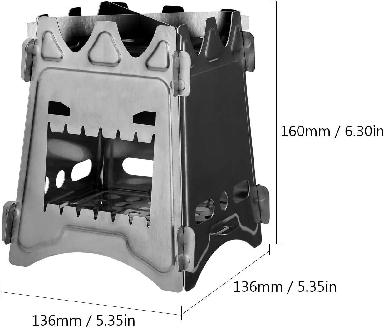 Outdoor Camping Folding Stainless Steel firewood Stove Hiking Portable Ultra-Light Titanium Alloy firewood Stove