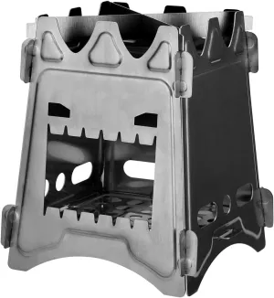 Outdoor Camping Folding Stainless Steel firewood Stove Hiking Portable Ultra-Light Titanium Alloy firewood Stove