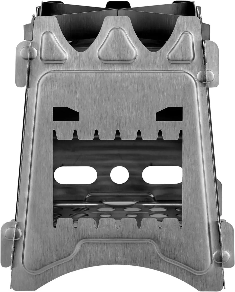 Outdoor Camping Folding Stainless Steel firewood Stove Hiking Portable Ultra-Light Titanium Alloy firewood Stove
