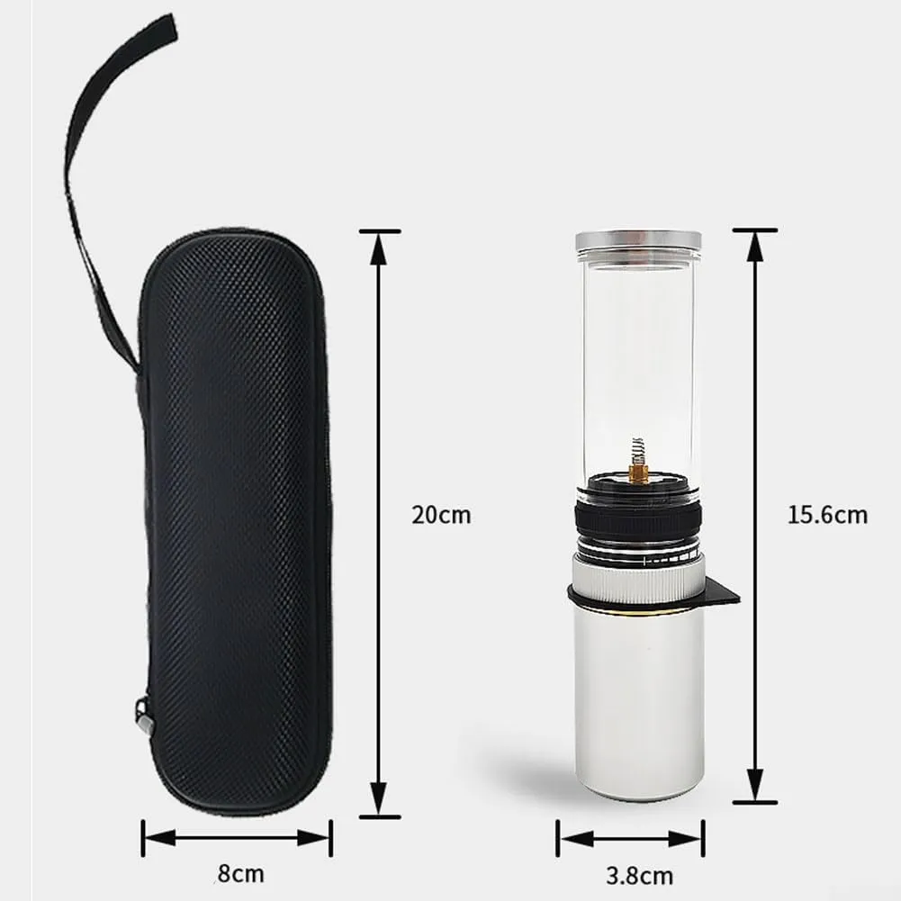 Outdoor Camping Lamp Lantern Windproof Gas Candle Lamp Tent Lantern Light for Backpacking Camping Hiking Fishing Lamp Light Butane Gas Light Lantern(with Gas Box Black)
