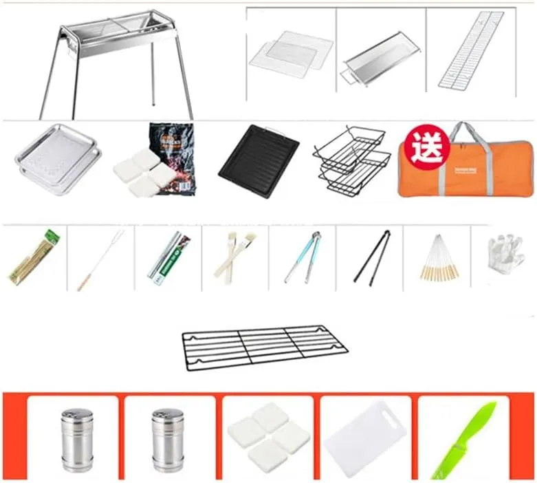 Outdoor Charcoal Outdoor Carbon Barbecue Stove Rack Outdoor Barbecue Stove Stainless Steel Barbecue Rack