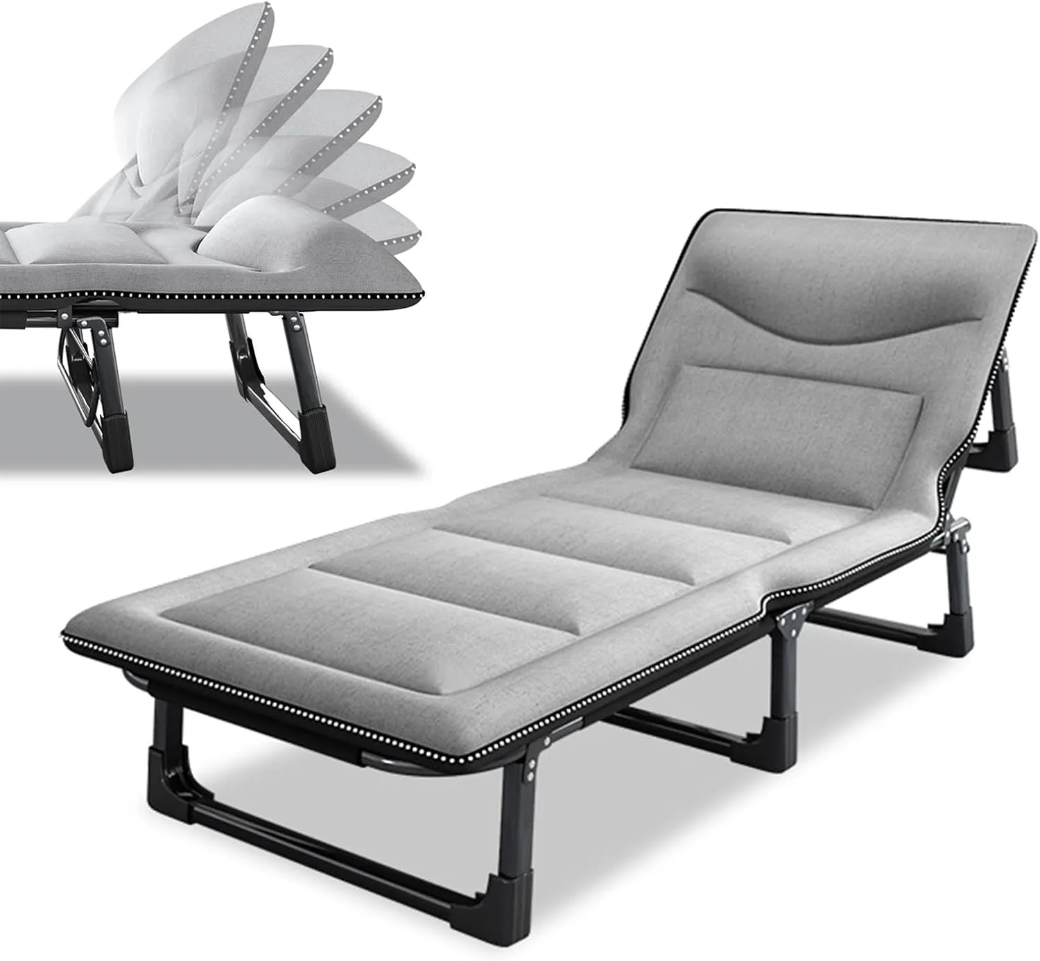 Outdoor Folding Camping Bed for Adults, Portable Sleeping Cots, Durable Heavy Duty Camp Bed