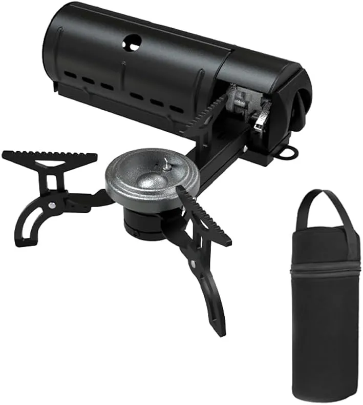 Outdoor furnace,YIWENG Camping Cassette Stove Portable Folding Camp Gases Butane Stove 2800W with Carrying Bag for Outdoors Cooking Camping Pincnic Backpacking Hiking, Black