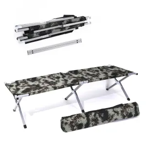 Outdoor Leisure Personal Sleeping Ultralight Aluminum Cot Camouflage Backpacking Portable  Folding Camping Bed