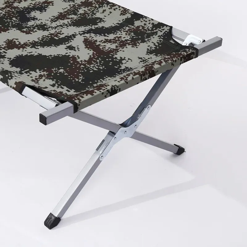 Outdoor Leisure Personal Sleeping Ultralight Aluminum Cot Camouflage Backpacking Portable  Folding Camping Bed