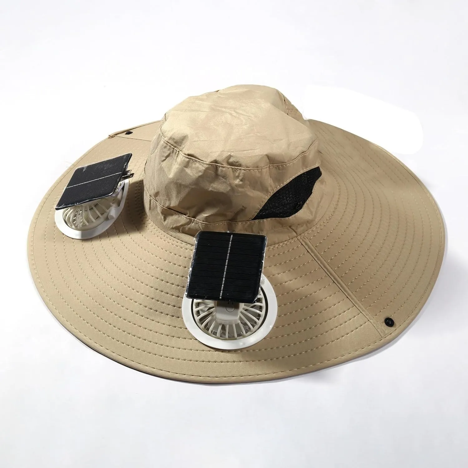 Outdoor Wide Brim Sun Hat for Men Women UPF 50  Buckets Hats with USB Charging Detachable Solar Fan Fishing Beach Hats