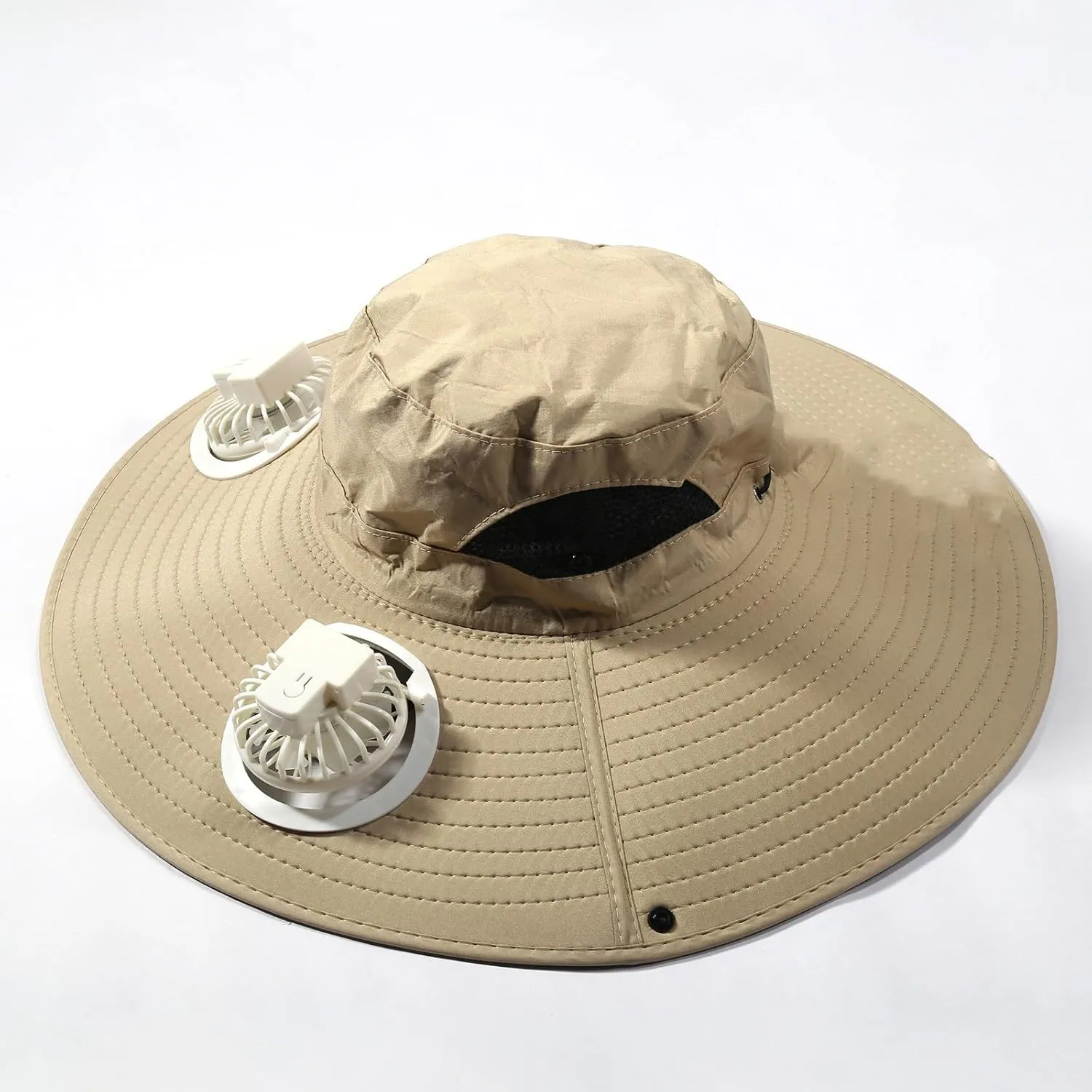 Outdoor Wide Brim Sun Hat for Men Women UPF 50  Buckets Hats with USB Charging Detachable Solar Fan Fishing Beach Hats