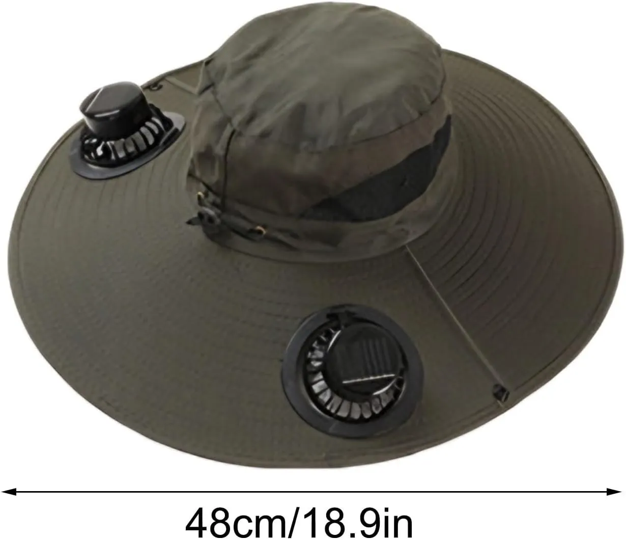 Outdoor Wide Brim Sun Hat with 2 Solar Fan Sun Bucket Hat for Men Women UPF 50  Bucket Fishing & Beach Hat with Fan Built in