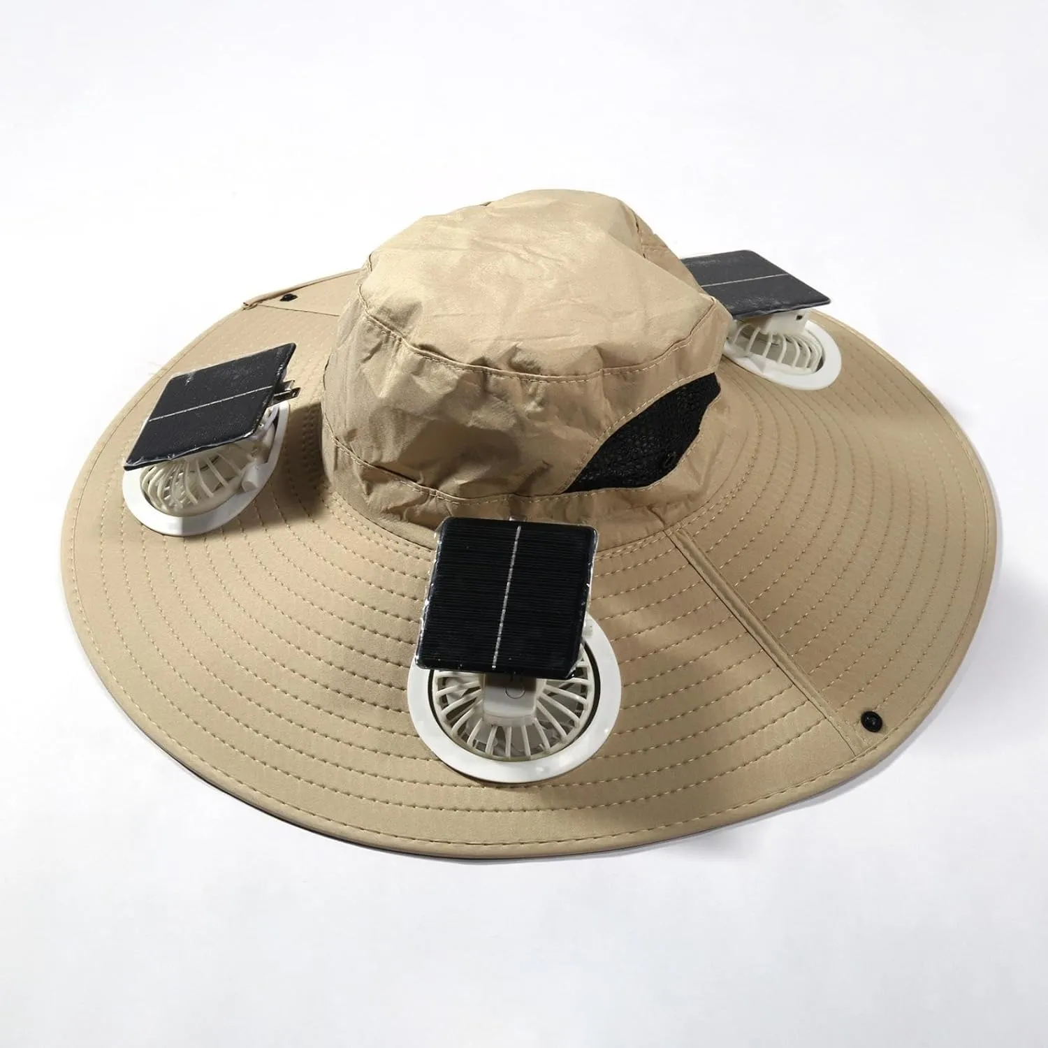 Outdoor Wide Brim Sun Hat with Solar Fan Sun Bucket Hat for Men Women UPF 50  Bucket Fishing, Beach Hat with Fan Built in