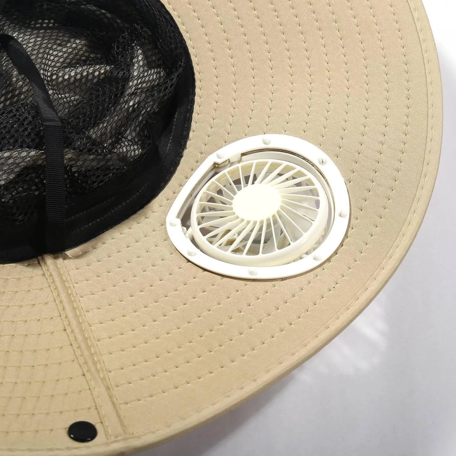 Outdoor Wide Brim Sun Hat with Solar Fan Sun Bucket Hat for Men Women UPF 50  Bucket Fishing, Beach Hat with Fan Built in