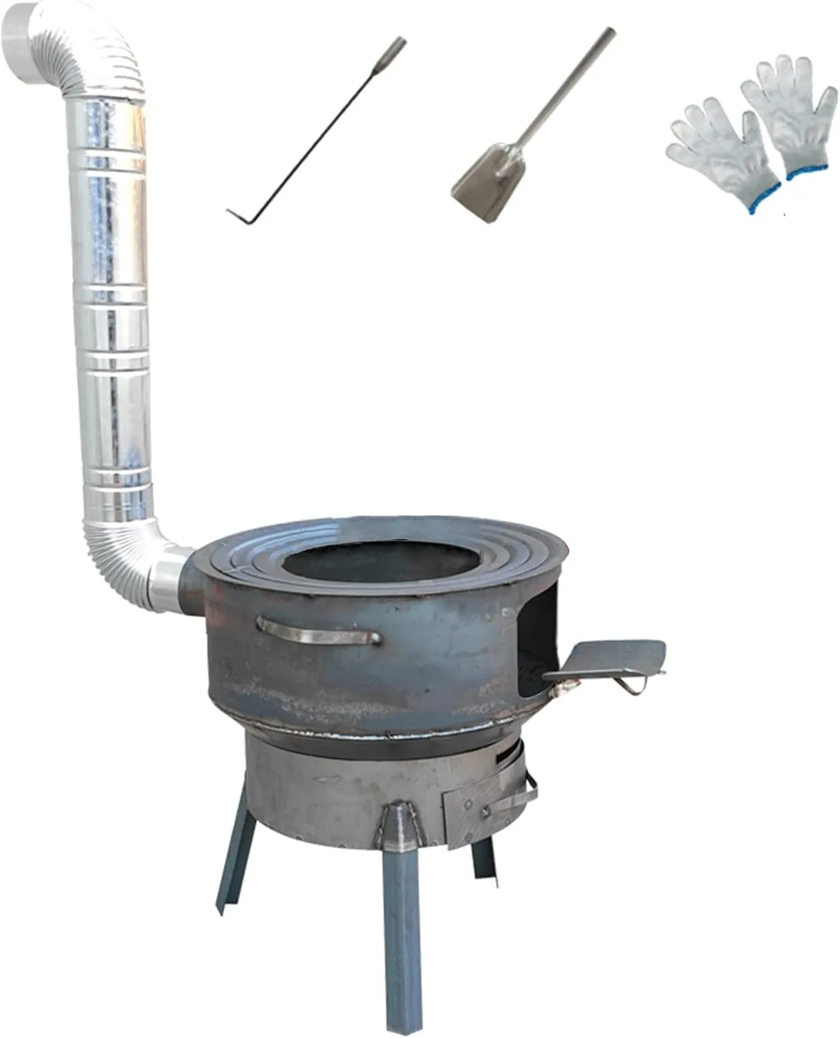 Outdoor Wood Stove, Round Wood Burning Camping Stove, Multifunctional Tent Stove, for Winter Heating, Cooking, Picnic, BBQ, Emergency Preparedness (Color : 52CM20.4IN)