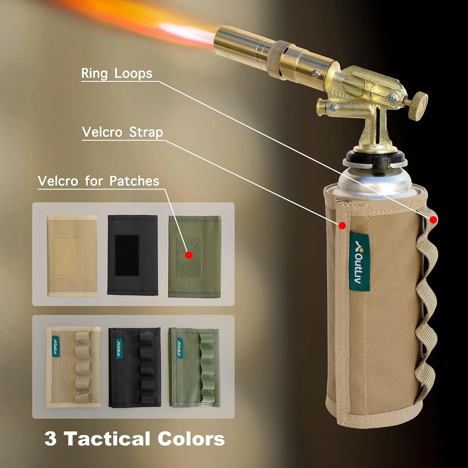 OutLiv Tactical Outdoor Protective Canister Sleeve B/w Gas One Butane Fuel Canisters 8oz(227g) Performance/Butane Gas/Butane Refill for Butane Stove/Butane Camping Stove (Pack of 12)(Desert Brown)