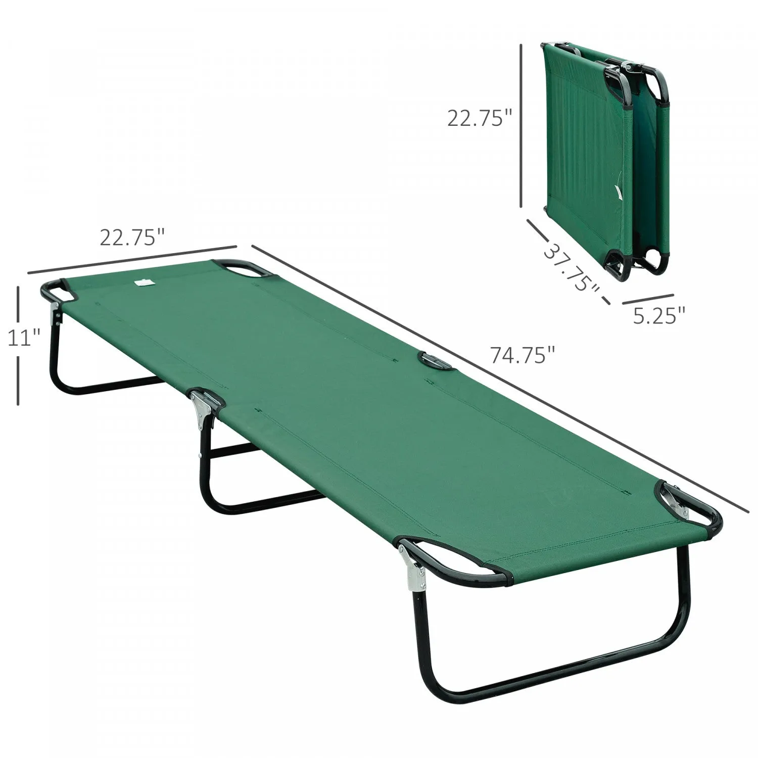 Outsunny Folding Camping Cot For Adults Portable Outdoor Sleeping Bed