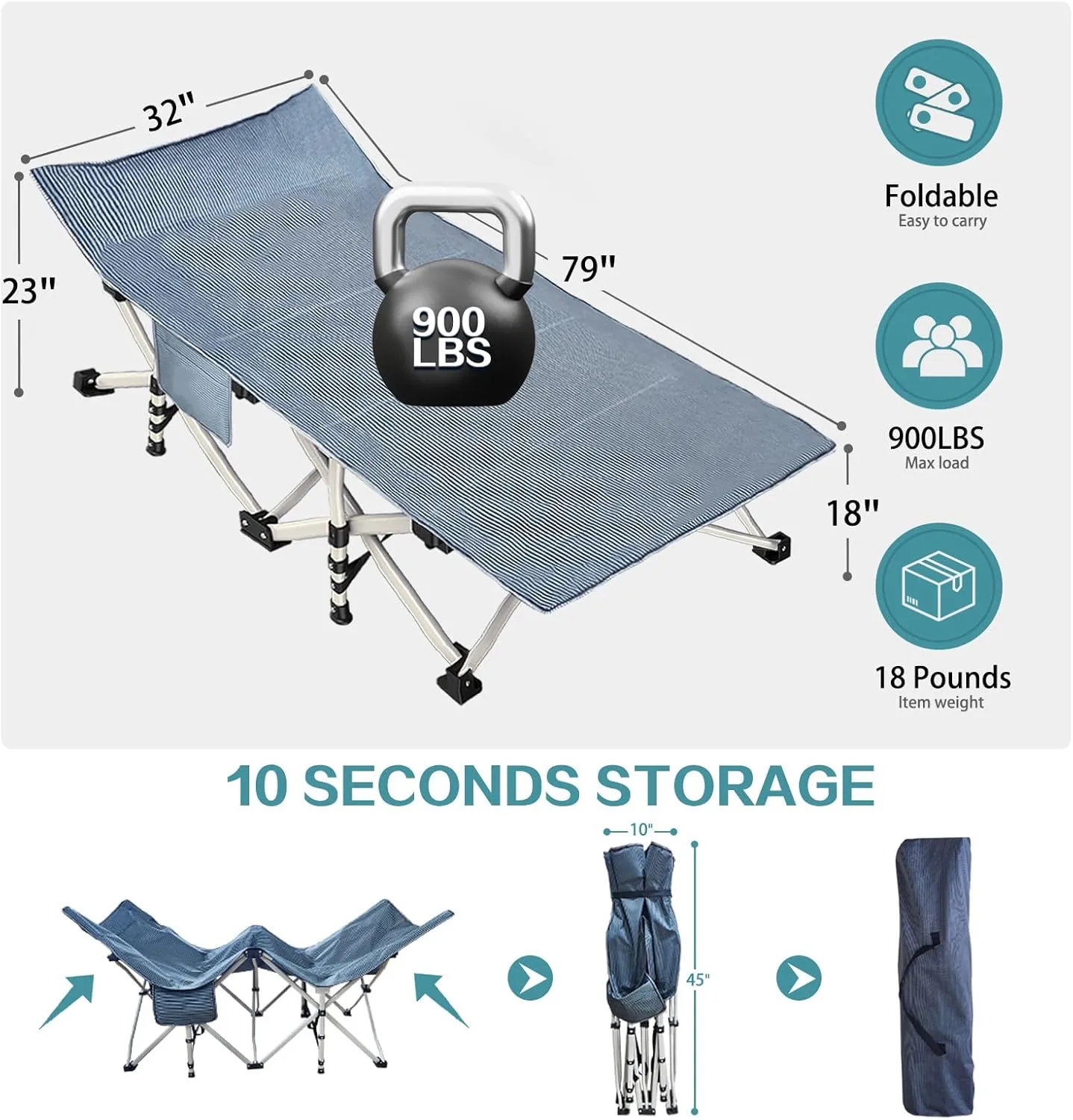 Oversize Camping Cot 2 Pack XXL Camping Bed with Comfortable Mattress Extra Large Sleeping cots for Adults Portable Cots Include Carry Bag for Adults Easy to Set Up Cots Indoor Outdoor Office Nap