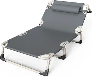 Oversize Camping Cot, Heavy Duty Camp Cot for Adults for Adults with Pillow,Portable Folding Bed for Comfortable Sleeping Indoors or Outdoors.