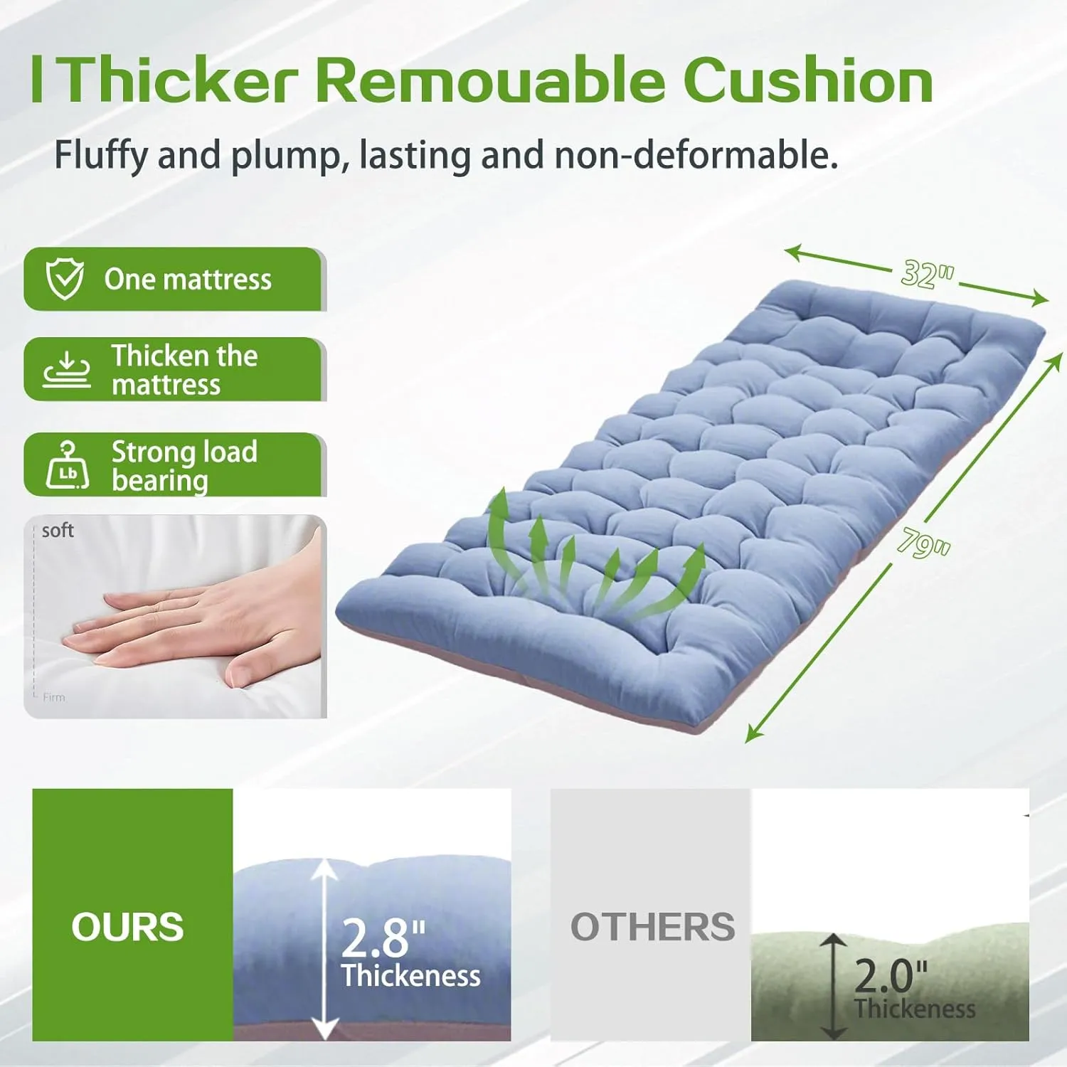 Oversize Camping Cot XXL Sleeping Bed with Comfortable Mattress Extra Width Camping Bed for Adults Cots With Carry Bag for Adults Portable Folding Cot Nap Office Indoor Vacation Easy to Set Up