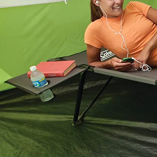Pack-Away Camping Cot w/ Removable Side Table,Extra Wide Cot