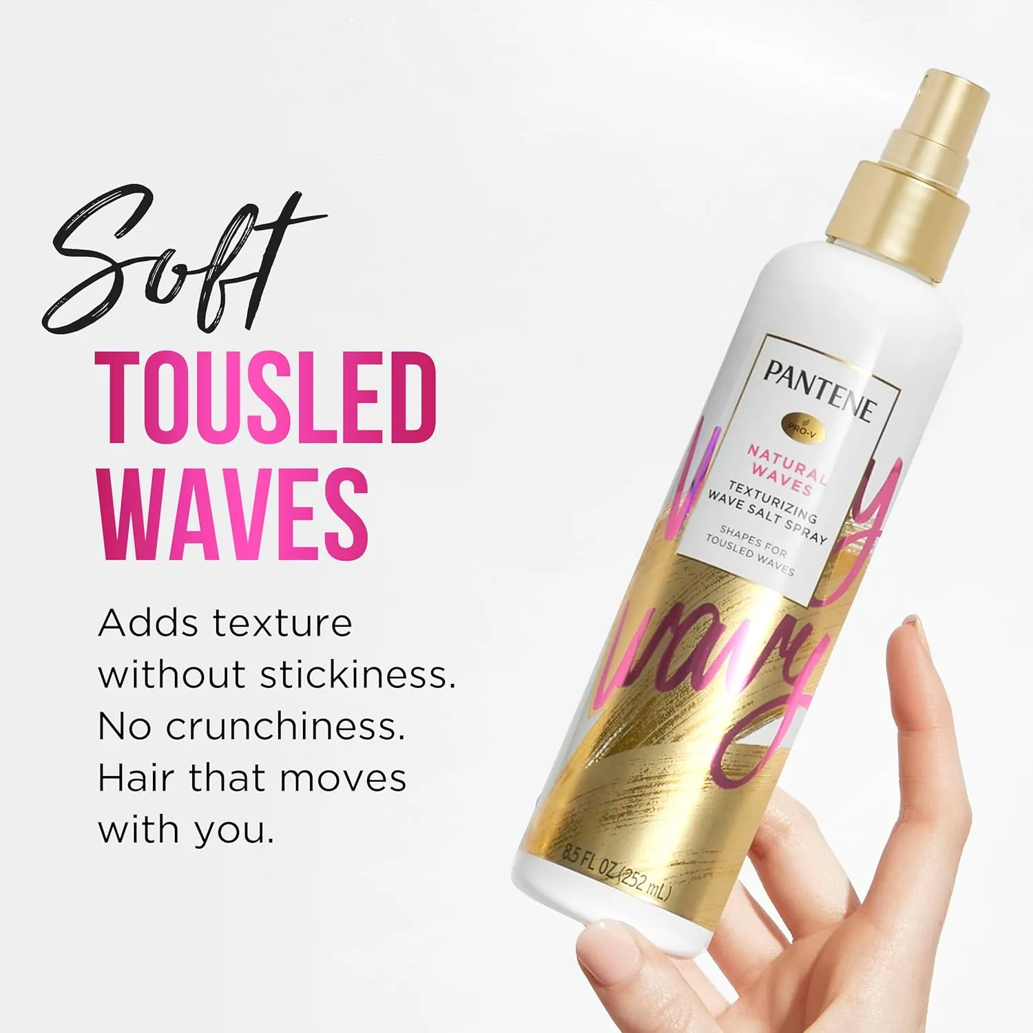 Pantene Pro-V Salt Texturizing Hairspray, No Sea Needed, Natural Waves, Pack of 3, 25.5 oz Total