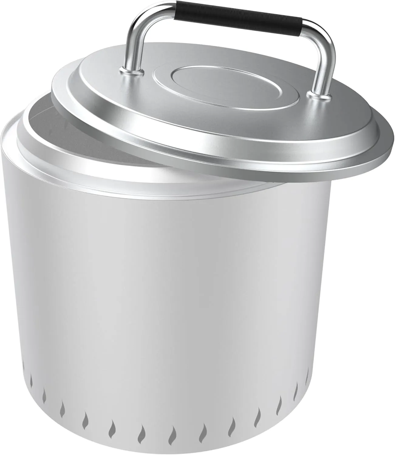 PARTAKER Stainless Steel Fire Pit Cover Lid for Solo Stove Bonfire, 19.5" Portable Fire Pit Cover with Heat-Resistant Handle, Outdoor Wood Burning and Low Smoke Camping Stove Accessory