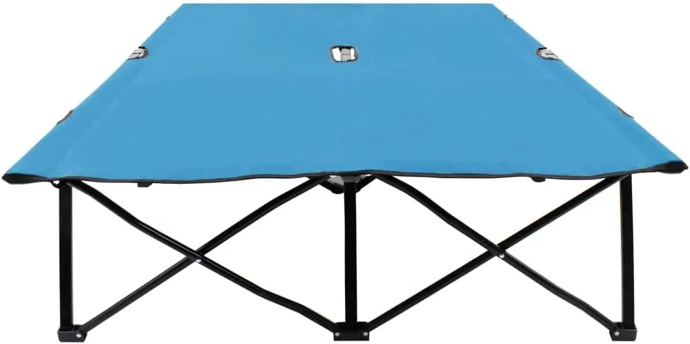 Patio Sun Loungers Two Person Folding Sun Lounger Blue Steel,For easy transport and storage, the cot folds compactly, making it your ideal camping partner. Whether you're exploring the wilderness or s